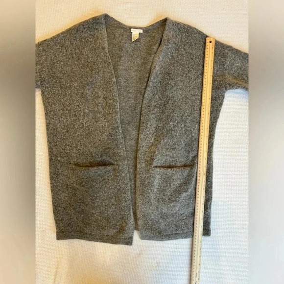 H&M Sweater Women M Gray Mohair Wool Long Open Cardigan Slouchy Oversize Grandpa - Picture 6 of 9